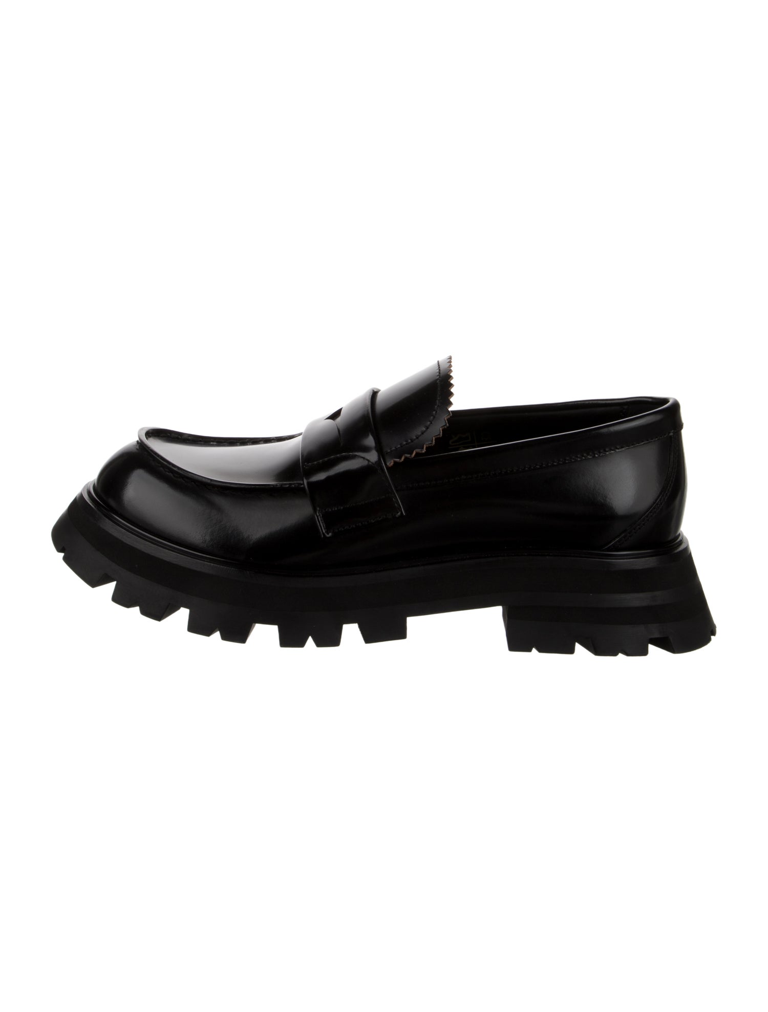 Alexander McQueen Leather Scalloped Accent Loafers